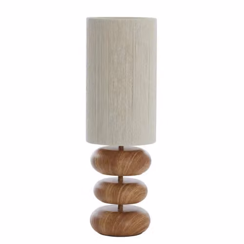 Light & Living Danialo tafellamp hout en metaal beige en bruin B: 22 cm, H: 67,5 cm