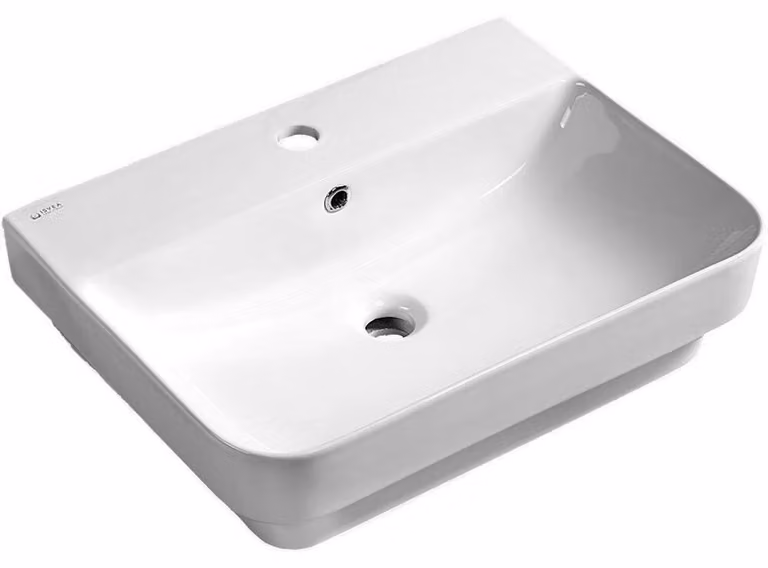 Isvea SOTT AQUA keramische inbouwwastafel, wit, 48 x 42 cm