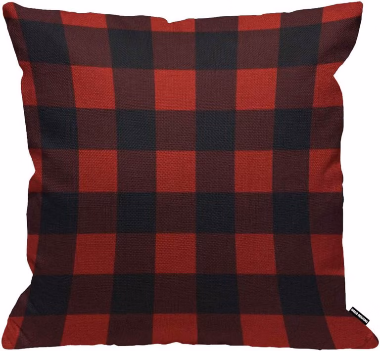 Decoratieve kussenhoes voor in de woonkamer, Rood en Zwart, 45 x 45 cm