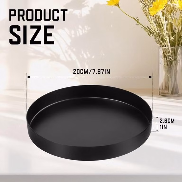 Allecta Rond dienblad zwart voor sieraden, kaarsen en geurstoffen - Ø 20 cm