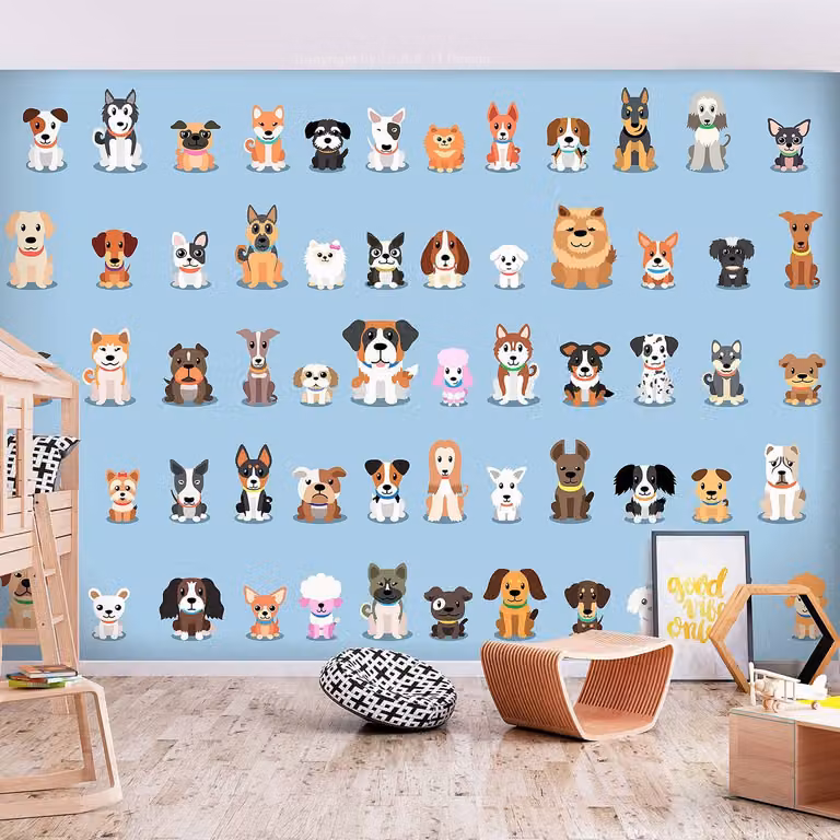 home24 Vlies-fotobehang Happy Crowd, Multicolour/Blauw, B: 450 cm, H: 315 cm