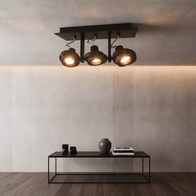 Artdelight Meist 3-lichts opbouwspot zwart met GU10 fitting