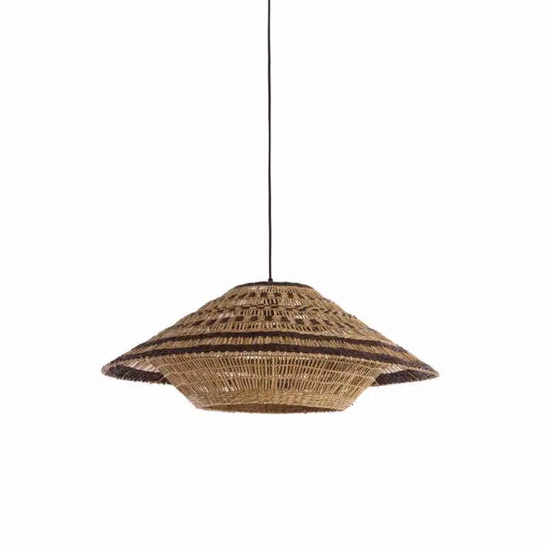 Light & Living Owana Hanglamp - Rond - Bruin/Beige - Rotan en Metaal - Ø 80 cm