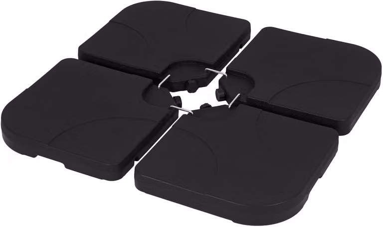 ML-Design parasolvoet gewichtsplaten set van 4 stuks, 80kg, vulbaar met water of zand (60L), weerbestendig kunststof met metalen verbindingsstukken voor zweefparasols