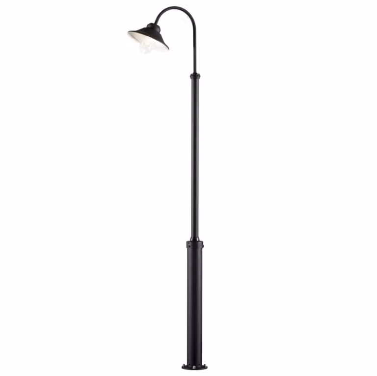 Konstsmide Vega LED-tuinlantaan in mat zwart met helder glas, 240 cm