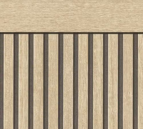 A.S. Création vliesbehang met houtlook in beige, bruin en zwart, decoratief design, 10,05 x 0,53 m