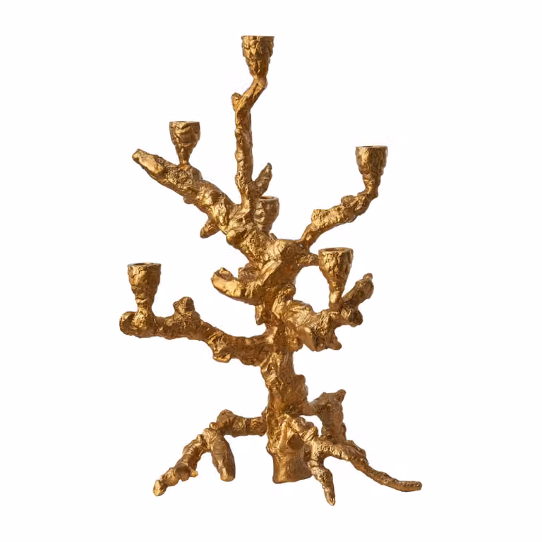 POLSPOTTEN Apple tree kandelaar Goud L 53 cm