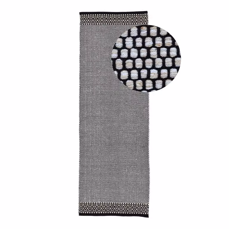home24 Loper Kelim Mia Vloerkleed beige/zwart B: 80 cm, L: 300 cm