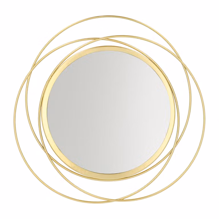 QUVIO Ronde Wandspiegel - Goud - 35,5 cm
