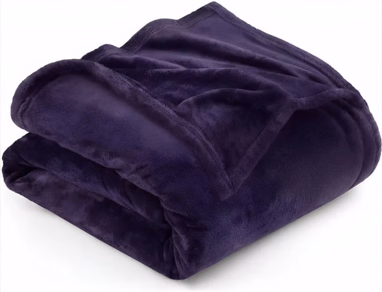 KAD Deken - Zachte Polarfleece Plaid voor Bank en Bed - Paars - B: 200 cm, D: 150 cm, H: 3 cm