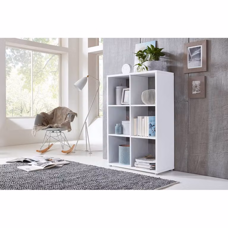 home24 Open kast Nernier II wit/wit, Breedte: 109 cm