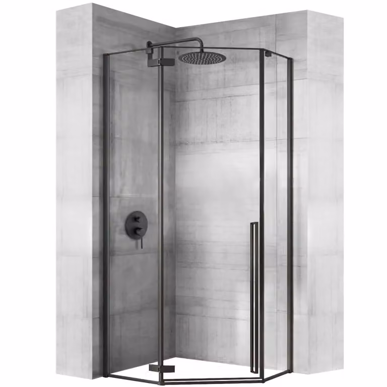 Rea Diamond Black Mat Douchewand 100x100 cm