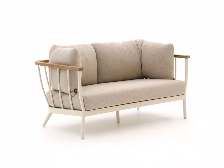 Apple Bee Loungebank voor de tuin met aluminium frame en beige kussens voor 2 personen