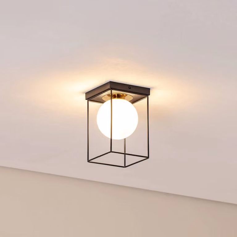 Sigma Aroma modern plafondlamp van metaal en glas, dimbaar, zwart