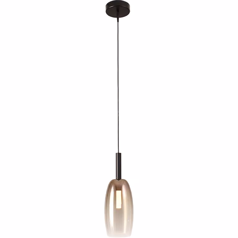 Masterlight Lido Hanglamp Olive met Gold-fading Glas, Diameter: 11,5 cm