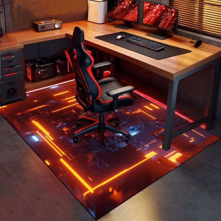 Vloerkleed voor bureaustoel en gamingstoel met antislip TPR onderkant, 170 x 200 cm