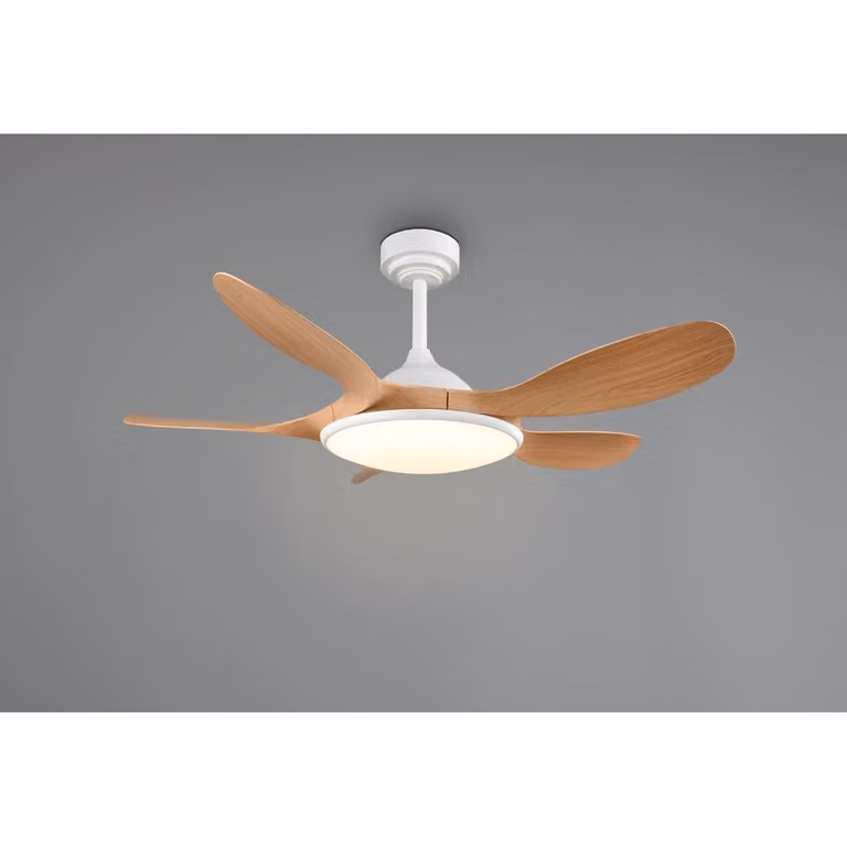 Trio Flen Ventilator met houten bladen, wit en bruin, B/D/H: 108 x 43 cm