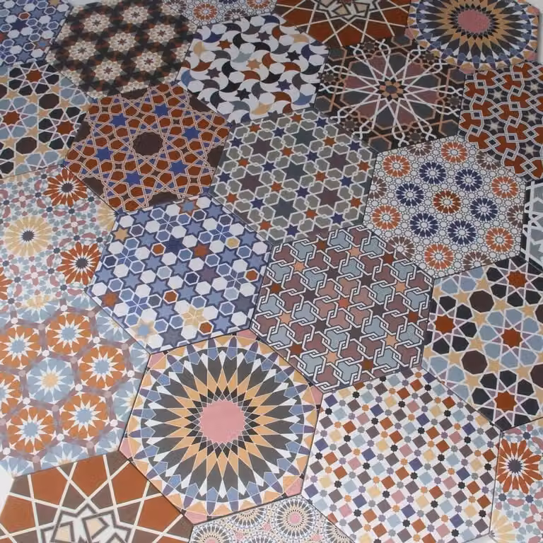 Marokkaanse keramische tegels Oosterse patchwork voor vloer en wand Kleurrijk 328 x 285 cm