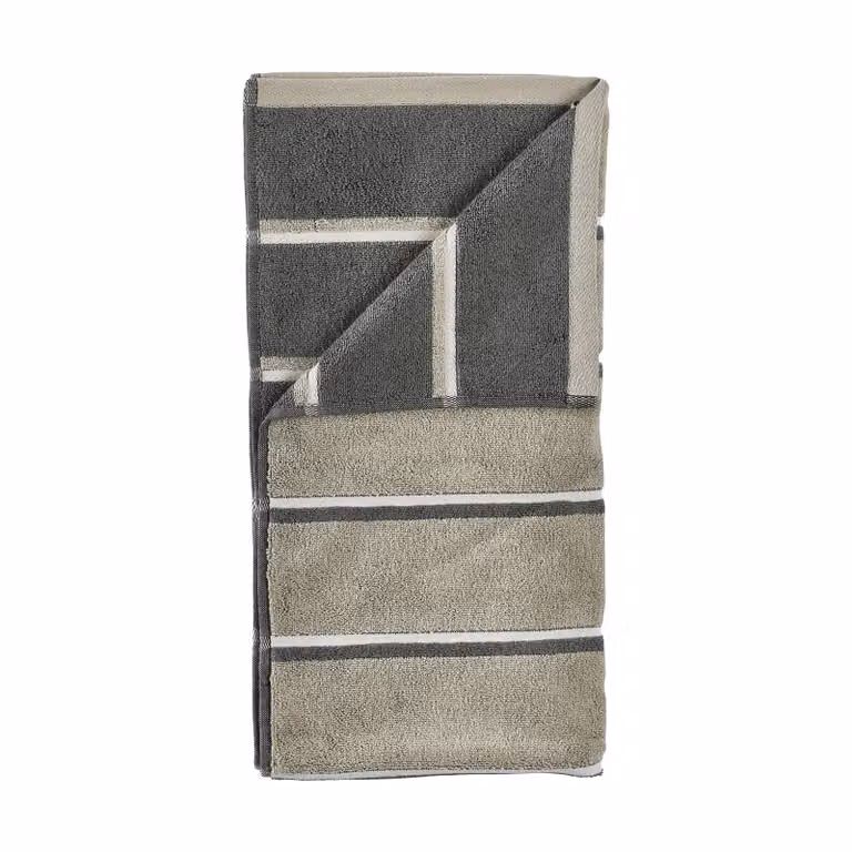Zone Denmark Sauna handdoek Eucalyptus in olive green en soft grey, 50 x 100 cm