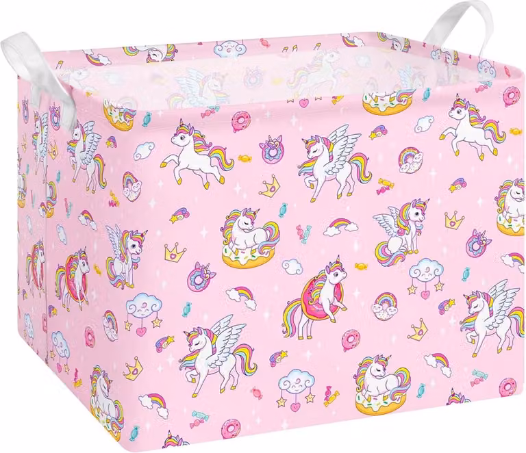 SnelShoppen Grote Waterdichte Opbergmand met Handvat voor Kleding en Speelgoed, B/D/H: 40 x 30 x 30 cm