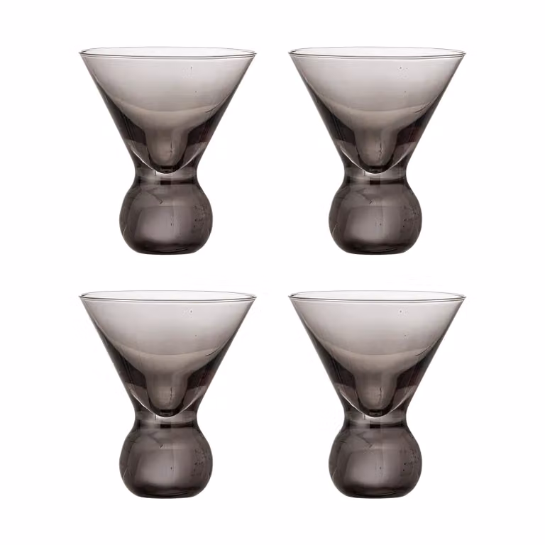 Bloomingville Corliss cocktailglazen grijs set van 4 stuks