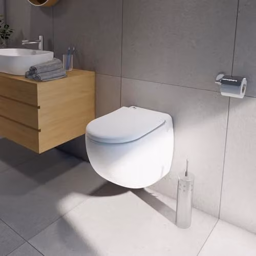 SFA Sanicompact Comfort wandtoilet met geïntegreerde vermaler en aansluiting voor wastafel, wit, B/D/H: 42 x 51,5 x 42-51 cm