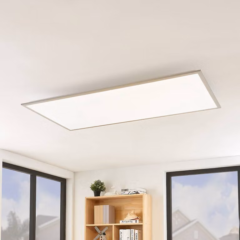 Lindby LED-paneel wit, dimbaar met afstandsbediening, modern kunststof ontwerp voor keuken of home office