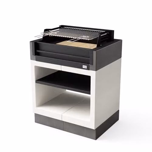 TUOZI KITAWAY GRILL bouwgrill voor hout en kolen, grijs/wit, H x B x D: 115 x 94 x 63 cm