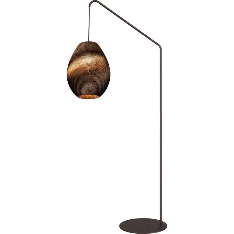 Masterlight Vloerlamp Carta Pineapple Think-paper in cacao bruin Ø 39cm