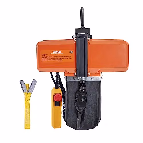 VEVOR Elektrische kettingtakel met G100-ketting, oranje, 499 kg draagkracht, 4,5 m hefhoogte, met kabelafstandsbediening