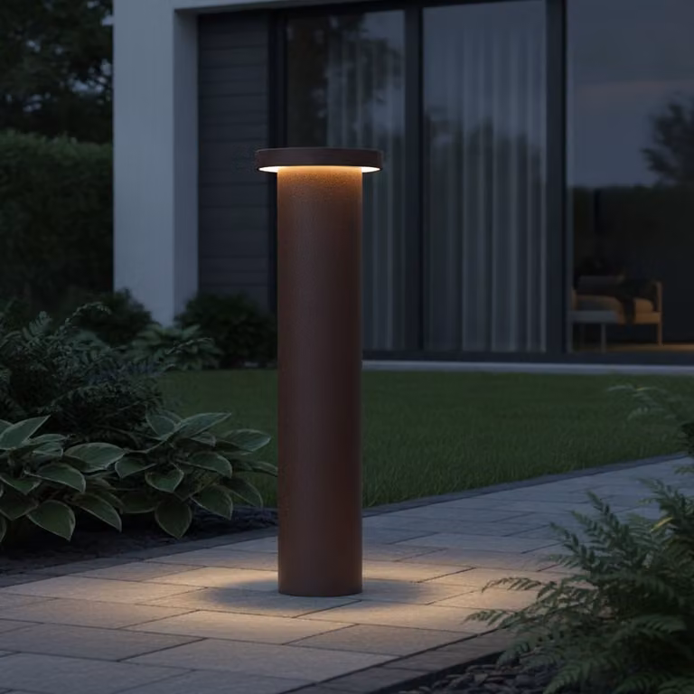 Lyora Moderne Padverlichting Bast - Roestbruin - Hoogte: 65 cm - Warm wit 2700K