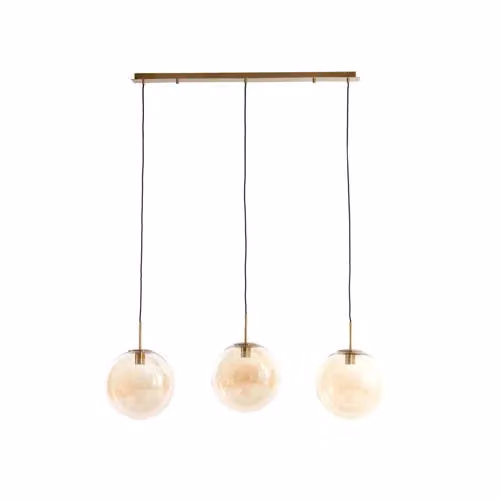 Light & Living Hanglamp Medina 3-lichts - Goud/Messing en Transparant Glas