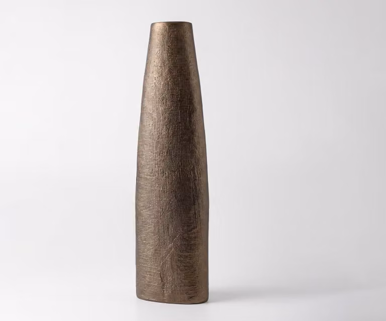 Delife Vaas Conico Aluminium Aurum Satin B: 20 cm, D: 11 cm, H: 69 cm