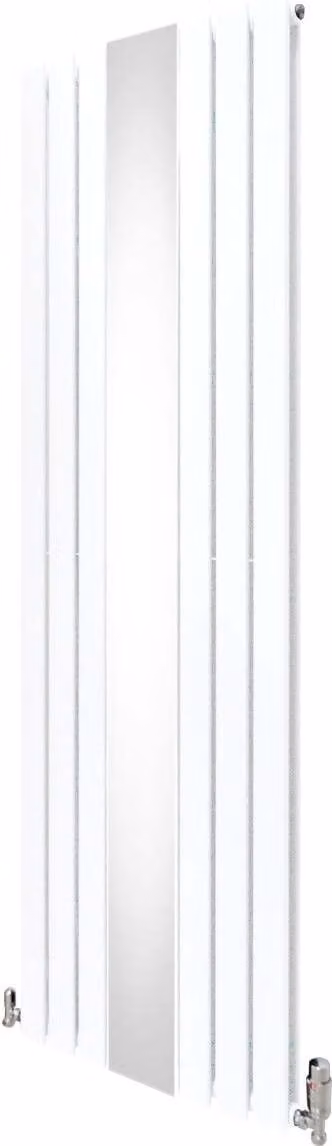 Monster Shop Radiator met spiegel en chroomkleurige thermostaatkranen - Wit - B: 56,5 cm, H: 180 cm