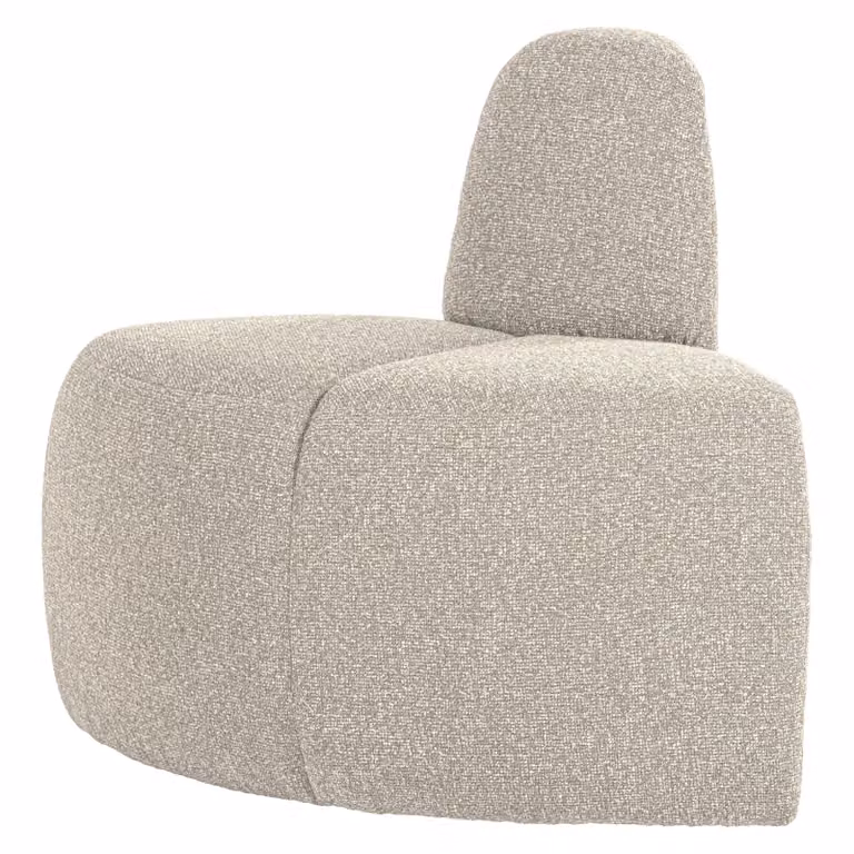 WOOOD Eetkamerbank Mojo Bouclé Hoek Rond - Beige Melange