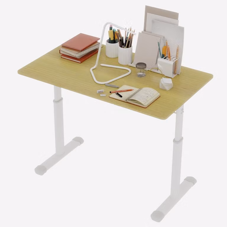 YYchan kinderbureau in houtkleur, hoogte verstelbaar, B/D/H: 100 x 60 x 90 cm