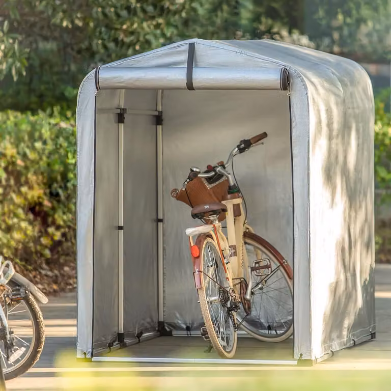 SoBuy multifunctionele fietsenoverkapping garage voor buitengebruik, zilver, B/D/H: 120 x 176 x 163 cm