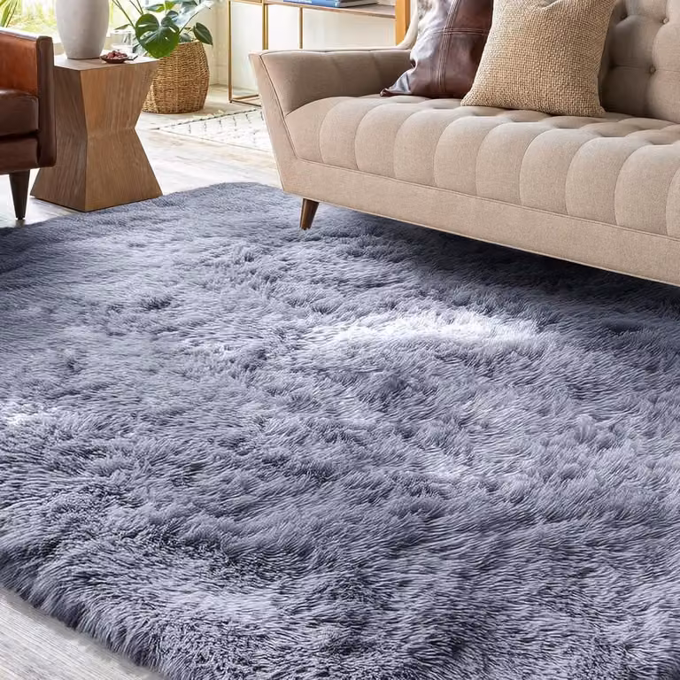 Modern rechthoekig hoogpolig tapijt van polyester voor woonkamer, slaapkamer of kinderkamer