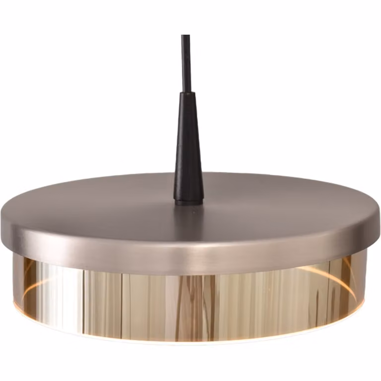 Masterlight Imperia 5-lichts hanglamp zwart met nikkel en transparant glas, Diameter: 50 cm