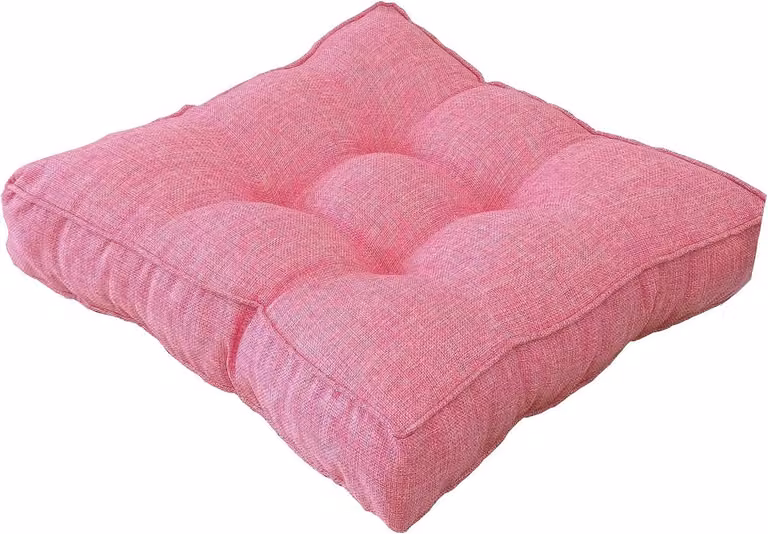 VHV Stoelkussen Roze - Katoenen Zitkussen voor Binnen en Buiten - 45 x 45 x 10 cm