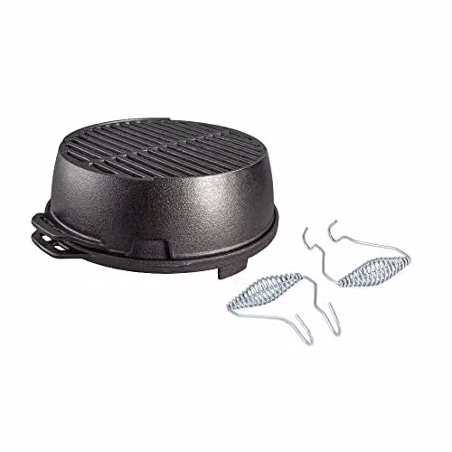 Lodge L12RG Gietijzeren Ronde Kickoff Grill voor Charcoal, 30,5 cm, Zwart