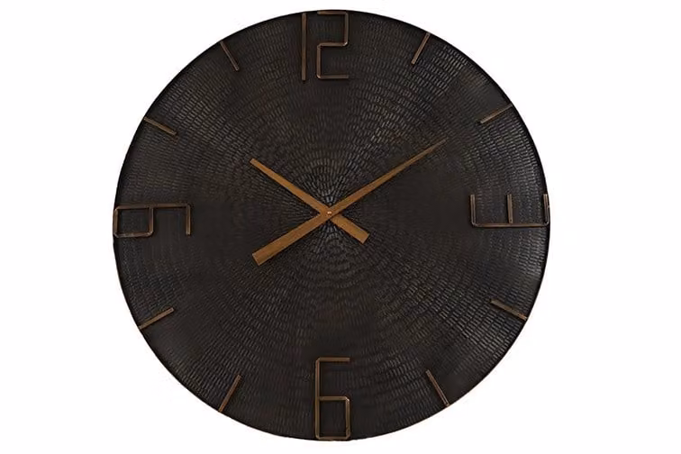 Thomas Kent Wandklok Winton L - Zwart/Goud - Diameter: 80 cm