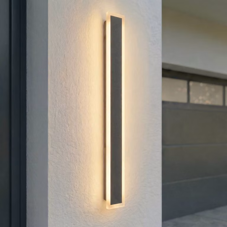 Lucande Ilora LED buiten wandlamp zwart - Modern - IP65 - Hoogte: 100 cm