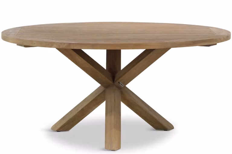 Garden Collections Sand City ronde dining tuintafel van teak in de kleur sand, diameter: 160 cm