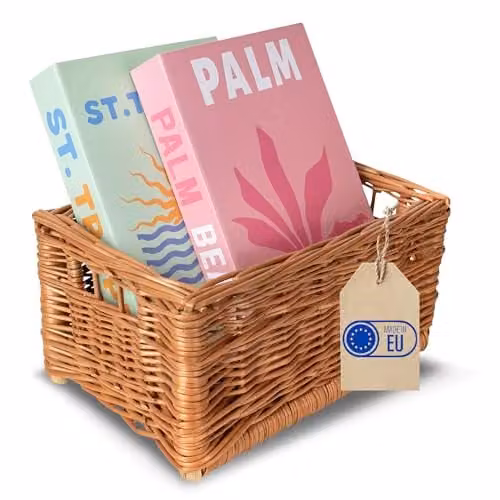 Creative Home Rieten Mand Opbergdoos met Handvatten, Natuurlijk, B/D/H: 30 x 20 x 16 cm