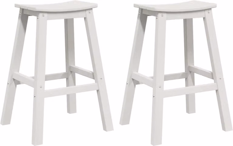 vidaXL Barkruk set van 2 stuks - Wit - B/D/H: 52 x 43 x 73,5 cm - HDPE