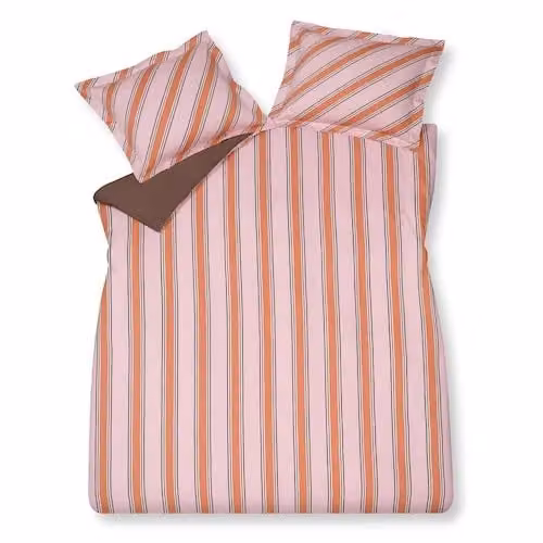 Vandyck Preppy Stripe dekbedovertrek pink
