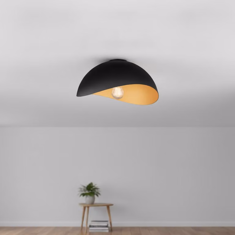 Lyora Plafondlamp Opsi zwart met goud, Diameter: 30 cm