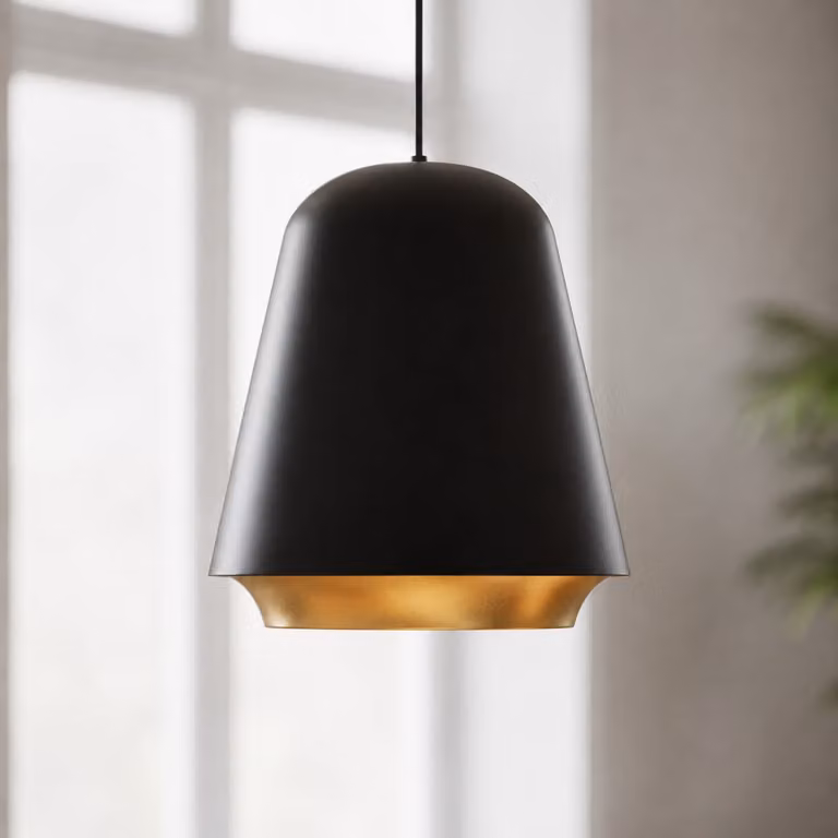 Artdelight Design Hanglamp Santiago Rond - Zwart/Goud - Ø 35 cm