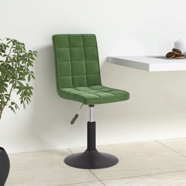 Set van 6 moderne eetkamerstoelen in donkergroen fluweel met gasveer en stalen frame voor de keuken of eetkamer